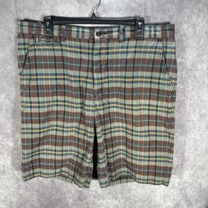 Polo Ralph Lauren Shorts‎ Mens 35 Brown Plaid VTG Y2K 90s Cotton